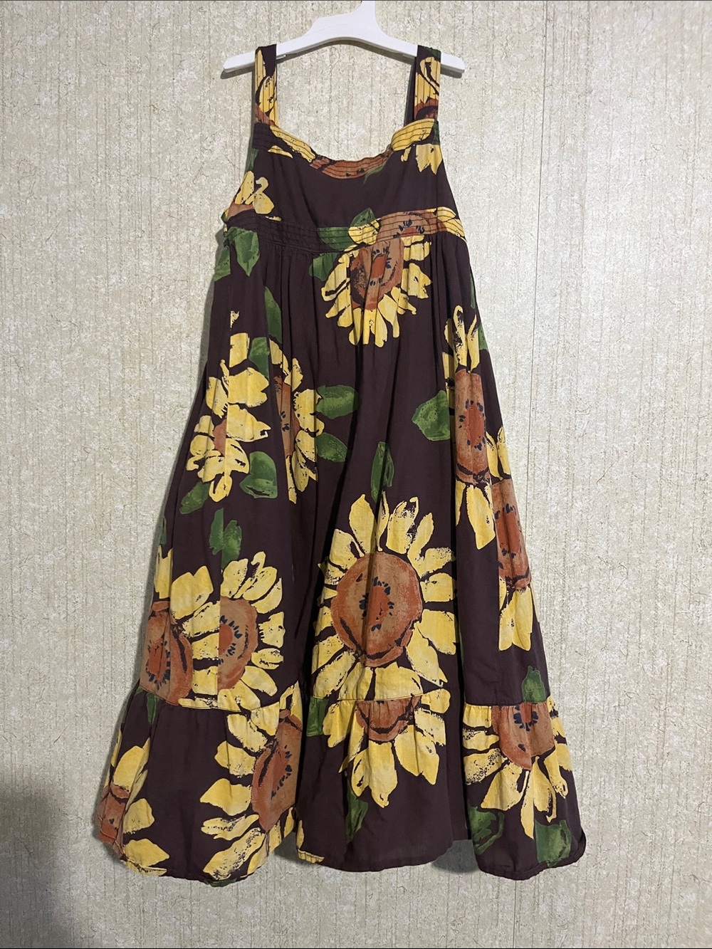 GAP Brown Sunflower Print Sundress - Yellow & Green
